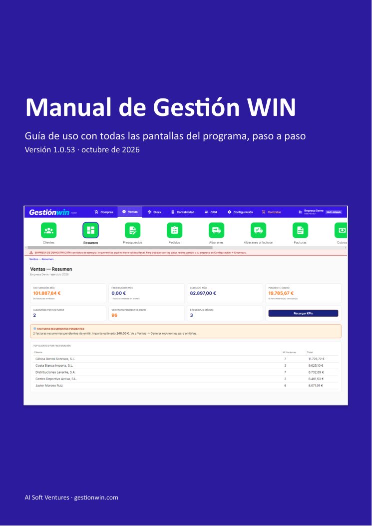 Portada del manual de Gestión WIN